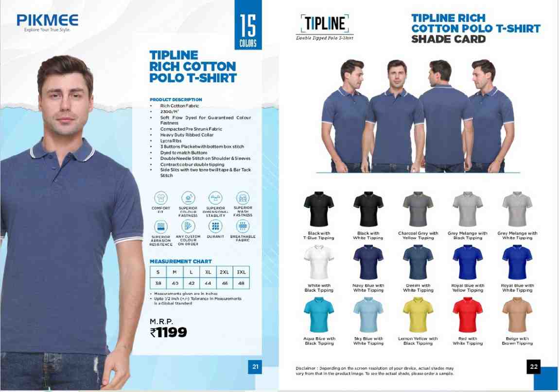 TIPLINE RICH COTTON POLO T-SHIRT