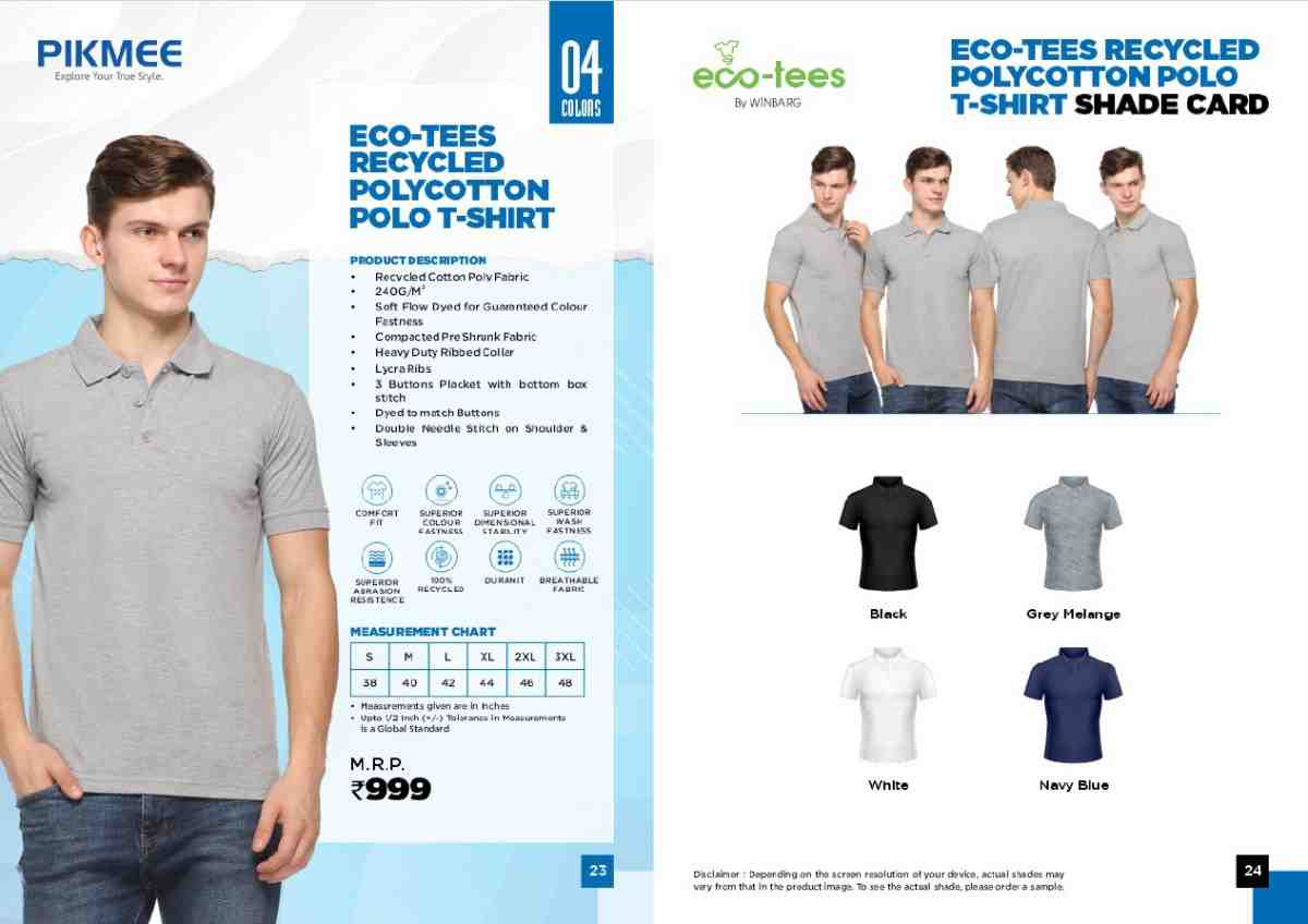 PIKMEE ECO-TEES RECYCLED POLYCOTTON POLO T-SHIRT