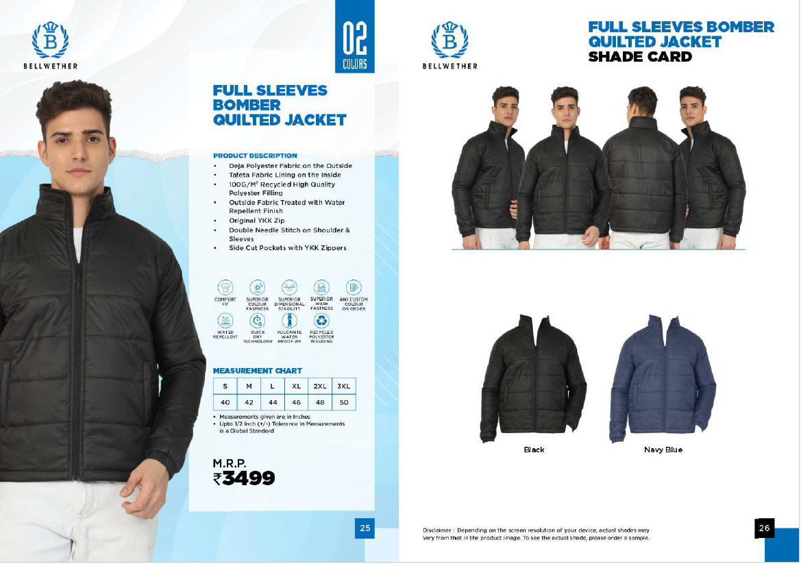 FULL SLEEVES BOMBER QUILTED JACКЕТ