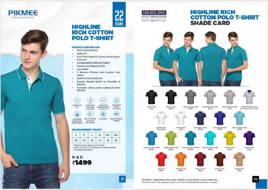 PIKMEE HIGHLINE RICH COTTON POLO T-SHIRT