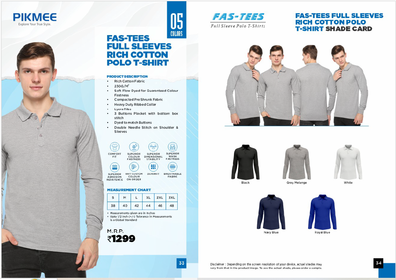 FAS-TEES FULL SLEEVES RICH COTTON POLO T-SHIRT