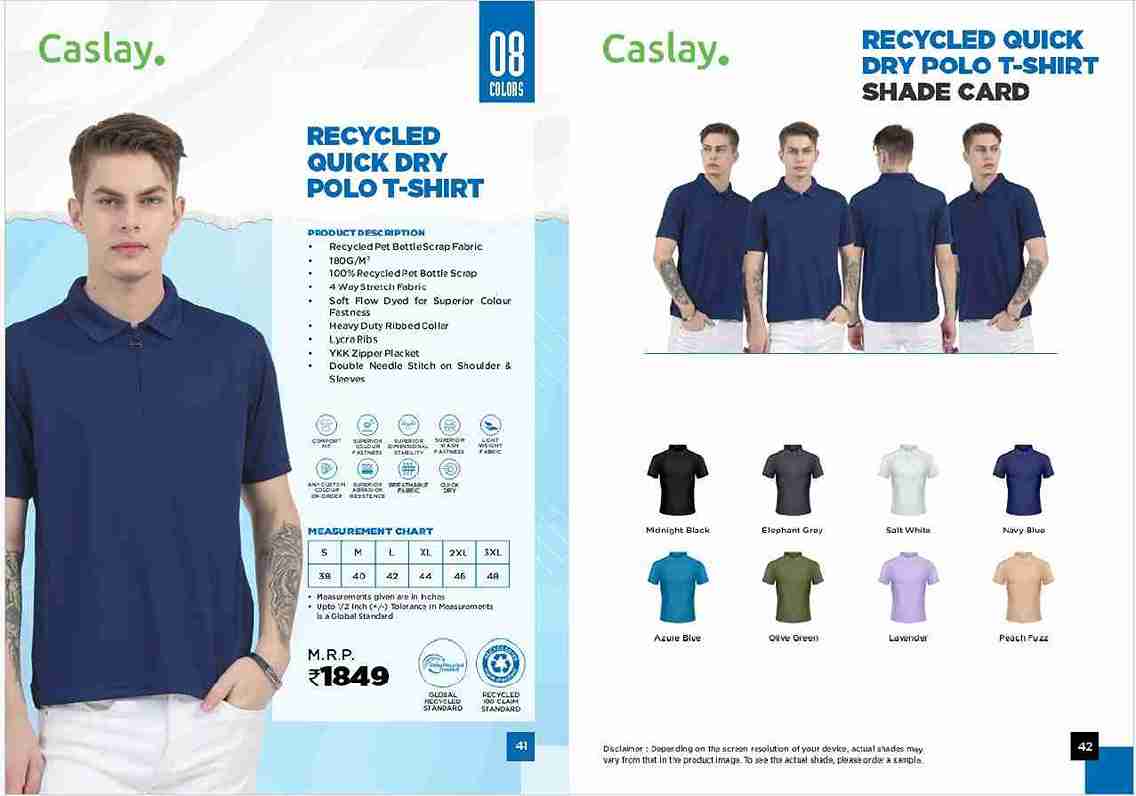 CASLAY RECYCLED QUICK DRY POLO T-SHIRT