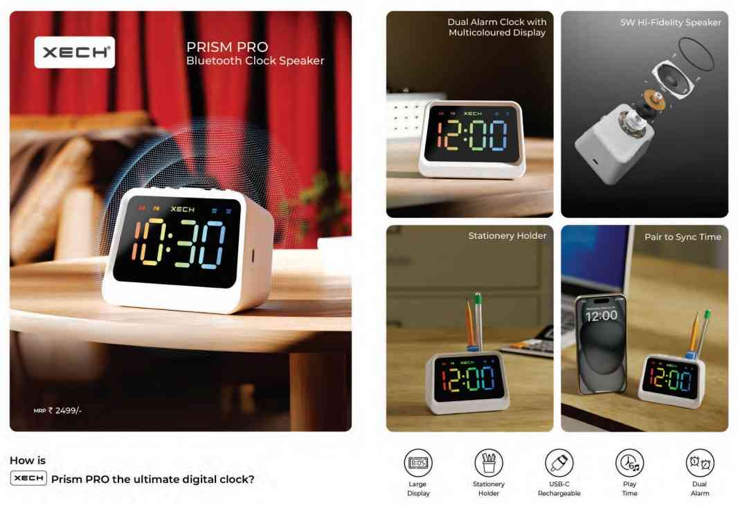 XECH Prism Pro Bluetooth Clock Speaker