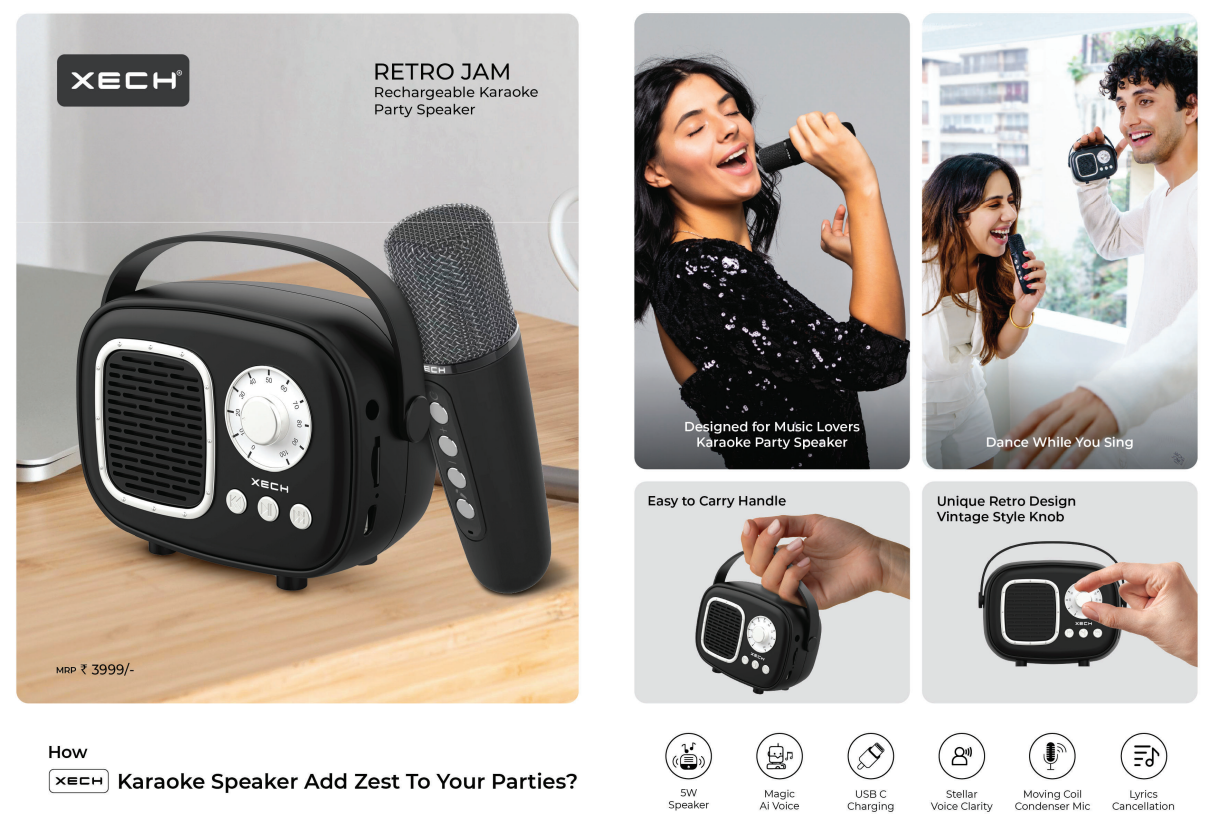 XECH Retro Jam Bluetooth Speaker