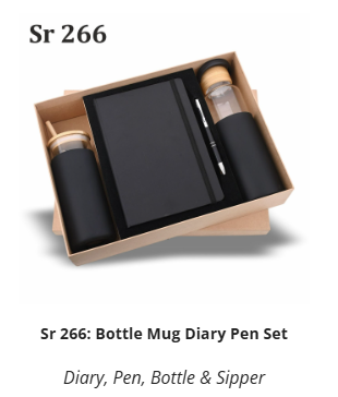Sr 266: Bottle Mug Diary Pen Set