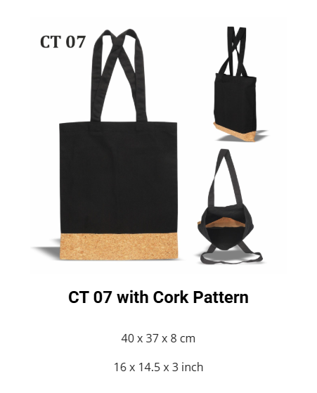 Cotton Tote Bag Cork Pattern
