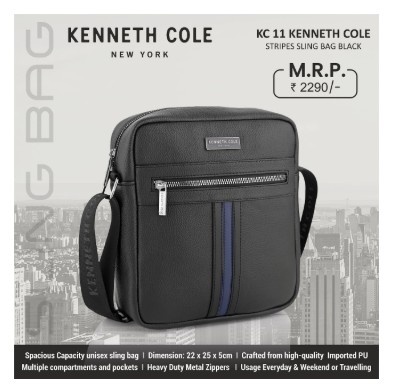 KENNETH COLE Stripe Sling Bag – Black