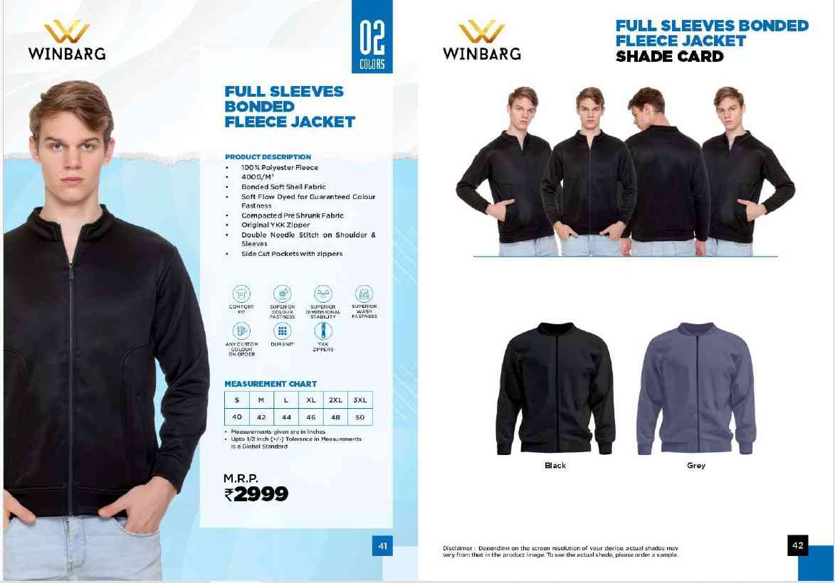 FULL SLEEVES BONDED FLEECE JACKET