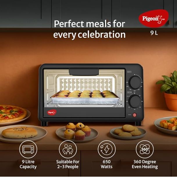 ELECTRIC OVEN WITH TRAY & GRILL RACK – 9 LITRE