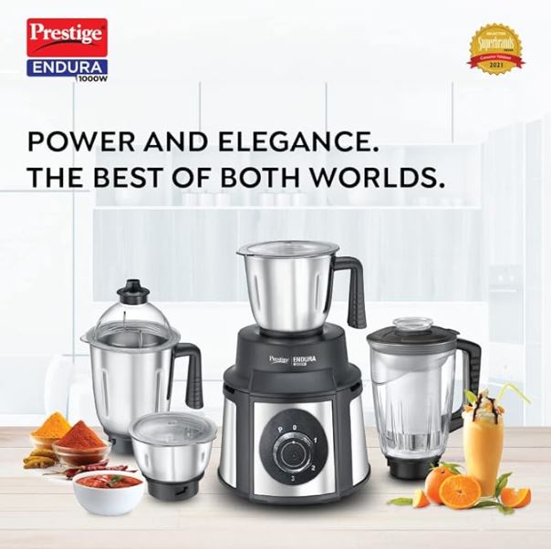 Endura 1000 Watt Mixer Grinder (4 Jar)