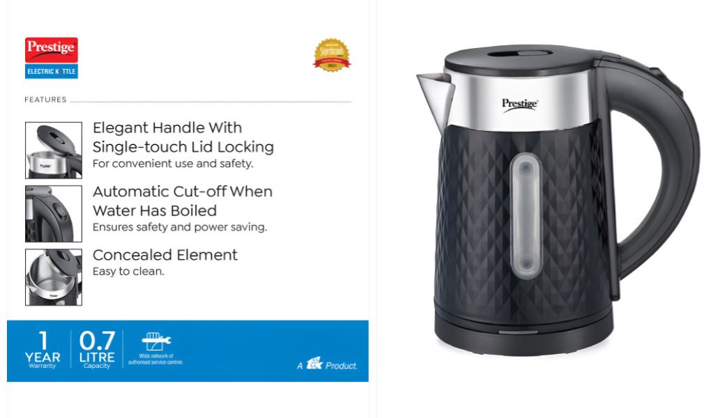 Black PKDSS Electric Kettel 0.7L