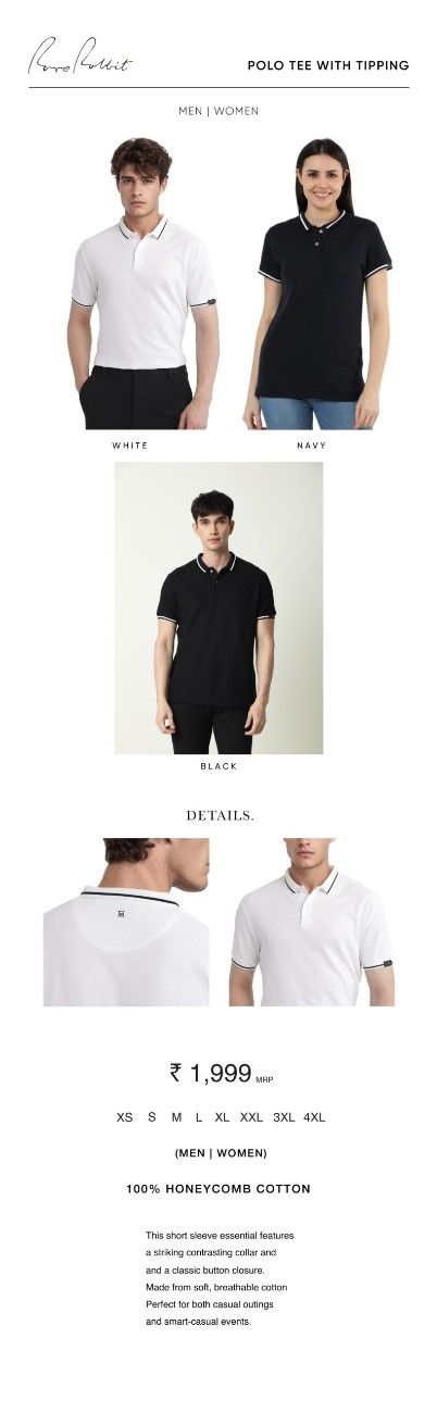 RARE RABBIT Polo Tee with Tipping