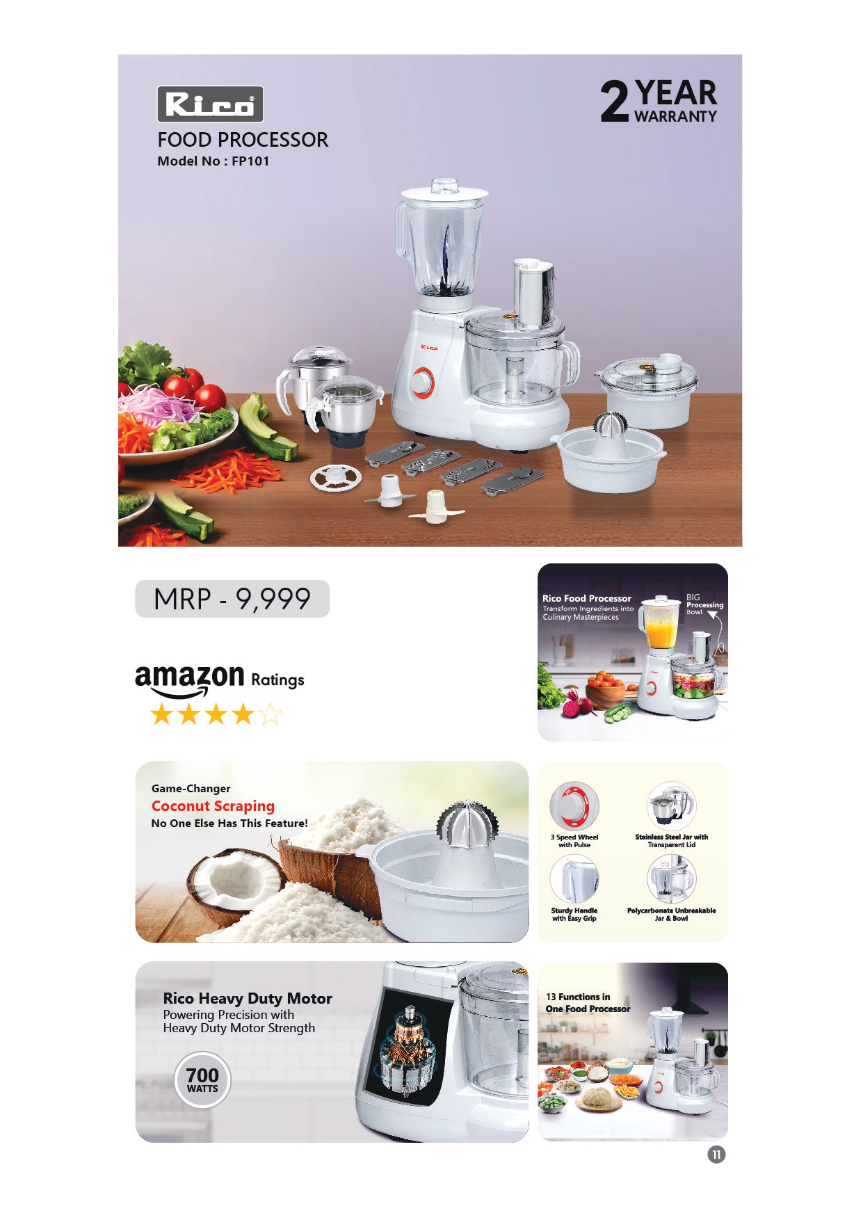Model No: FP101 FOOD PROCESSOR