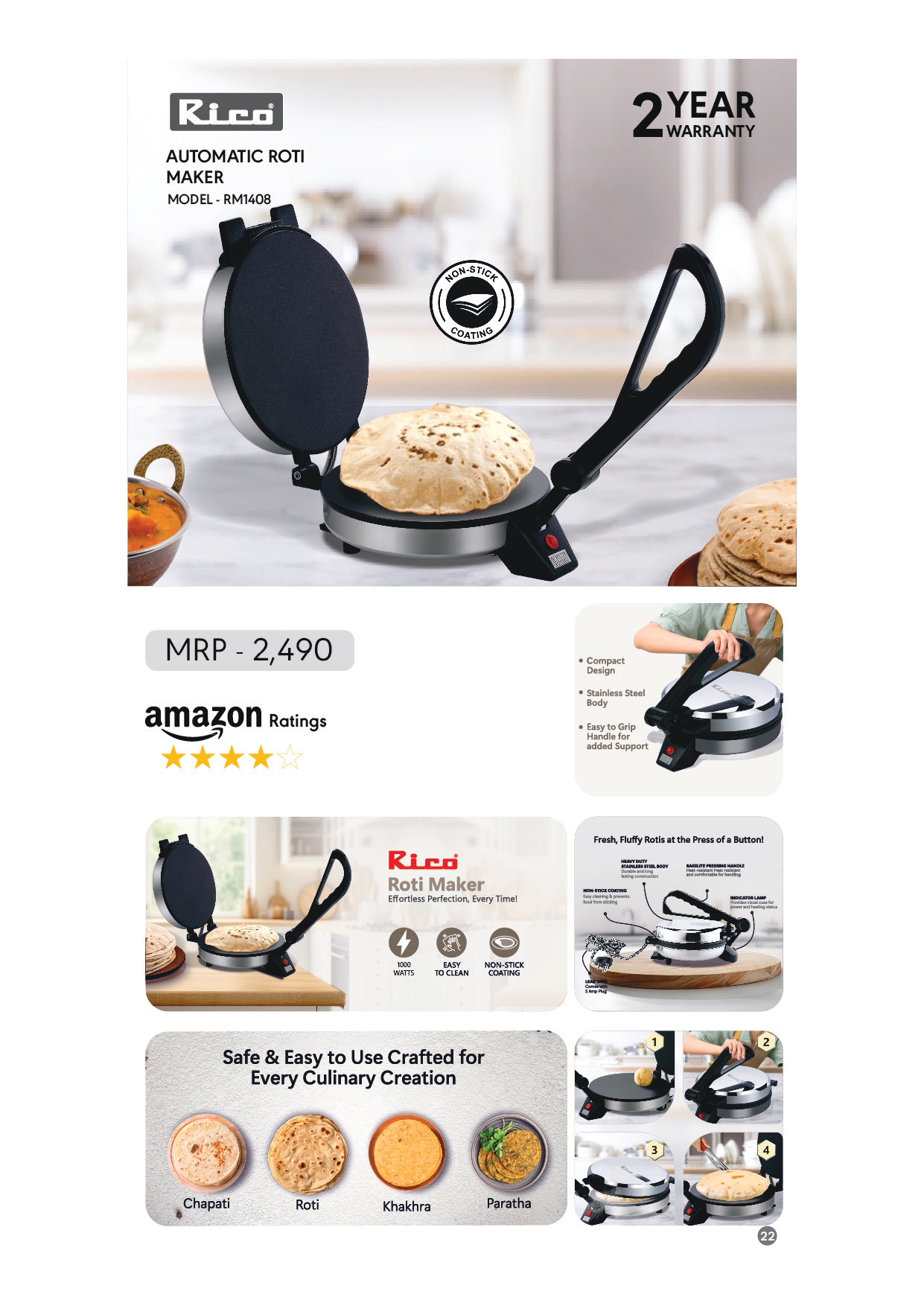 MODEL- RM1408: AUTOMATIC ROTI MAKER