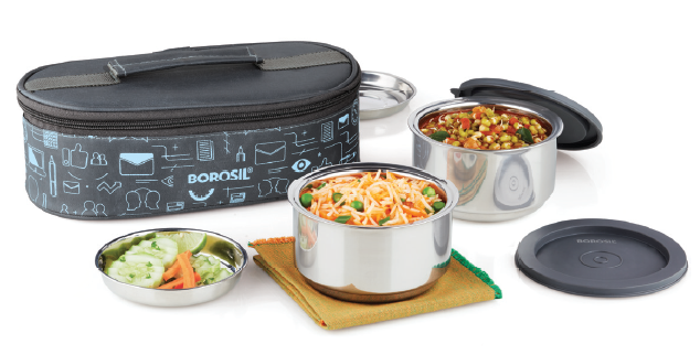 CARRYFRESH INSULATED SS LUNCH BOX SET OF 2 – HORIZONTAL