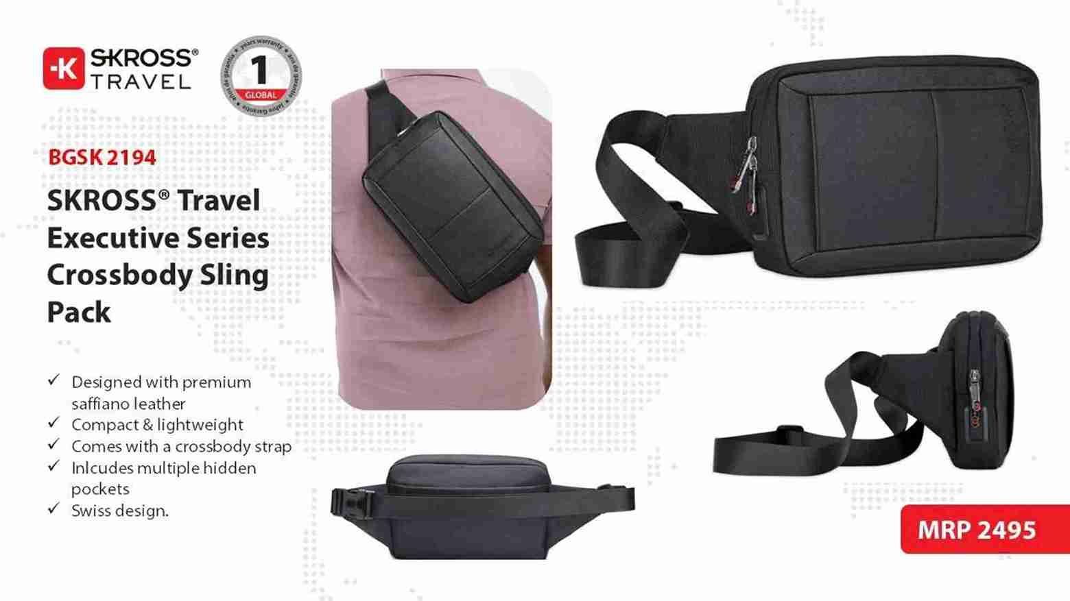 Skross Travel Executive Series Crossbody Sling Pack