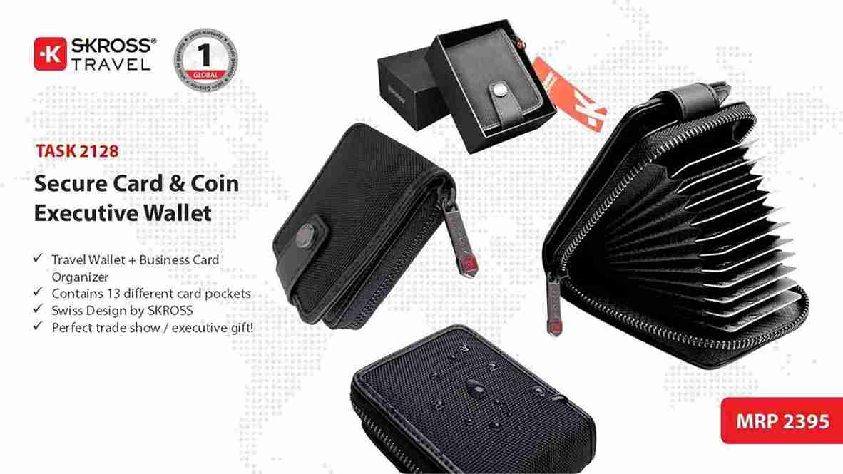 SKROSS TASK 2128 Secure Card & Coin Executive Wallet