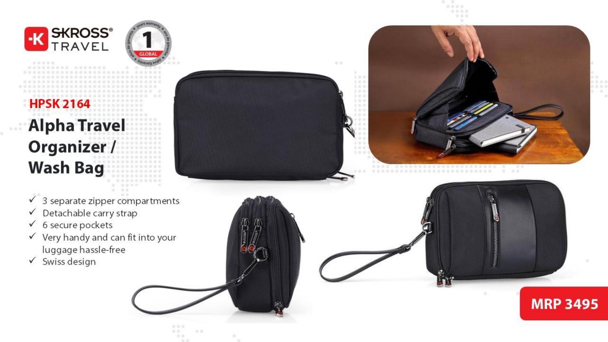 HPSK 2164 Alpha Travel Organizer/ Wash Bag