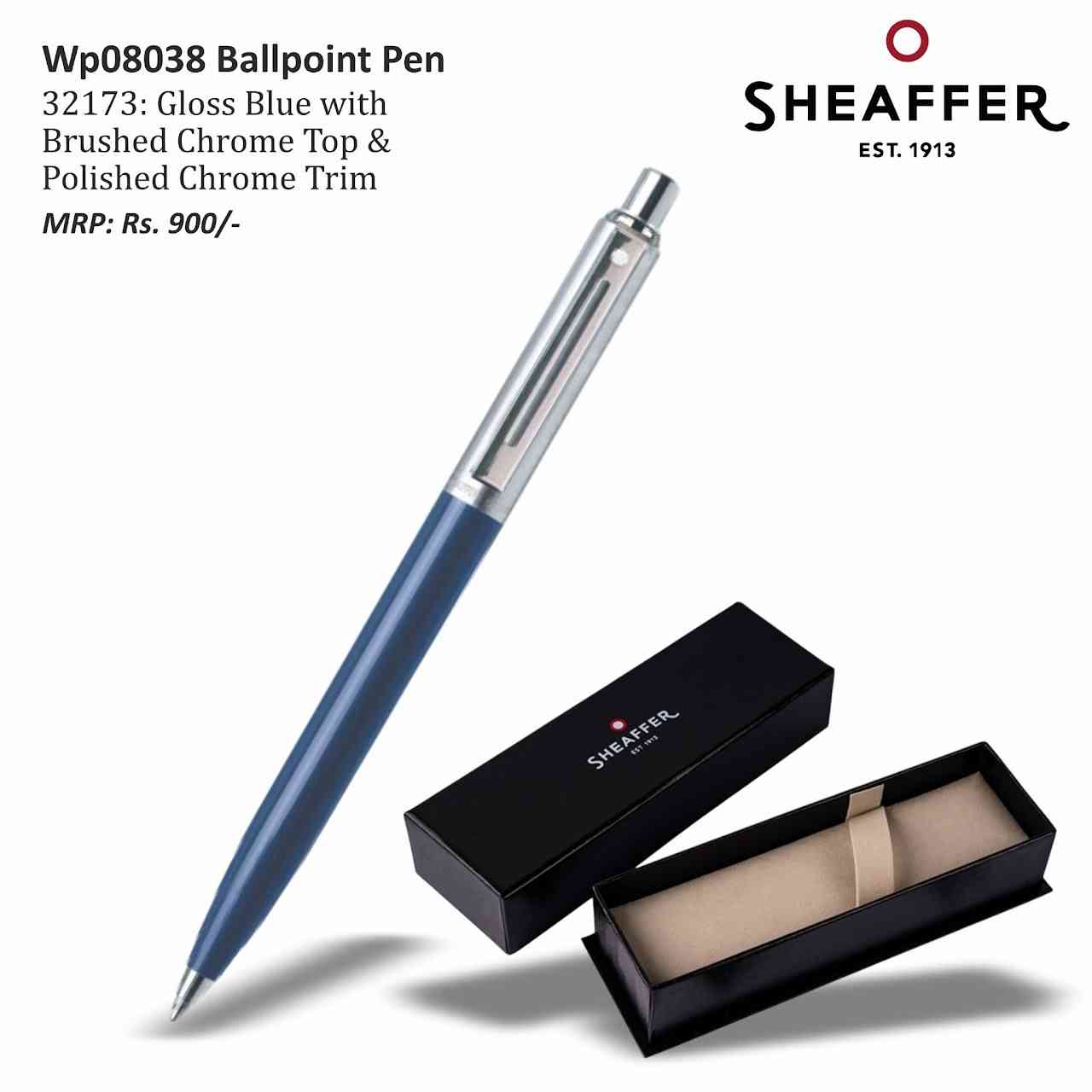Sheaffer Glossy Blue with Chrome Trim