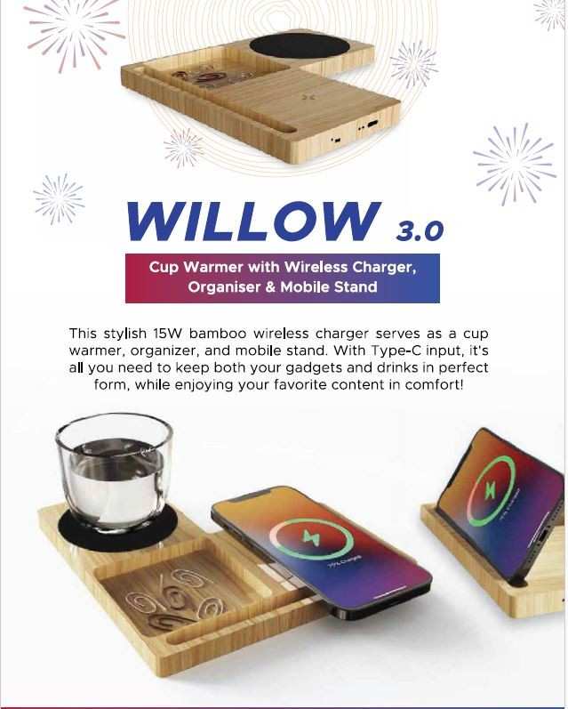 WANGARI WILLOW 3.0 (Cup Warmer with Wireless Charger, Organizer & Mobile Stand)