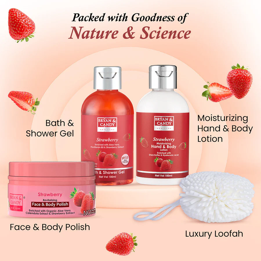 Body Care Heart Collection: Strawberry