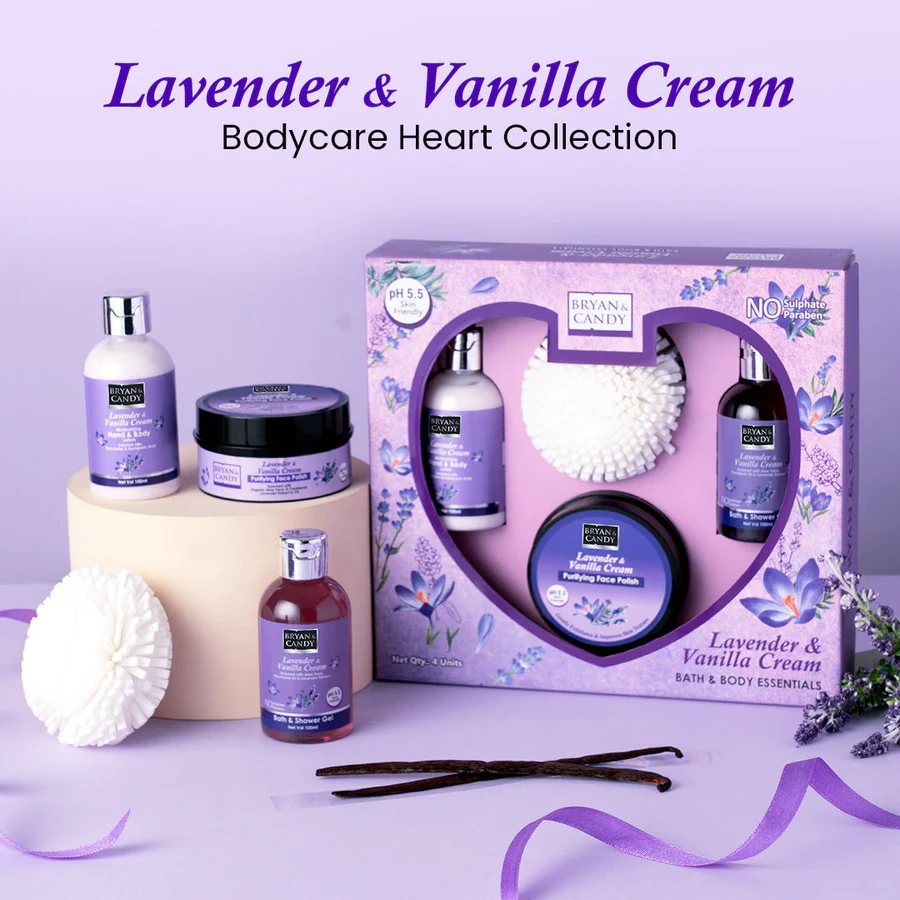 Body Care Heart Collection: Lavender & Vanilla Cream