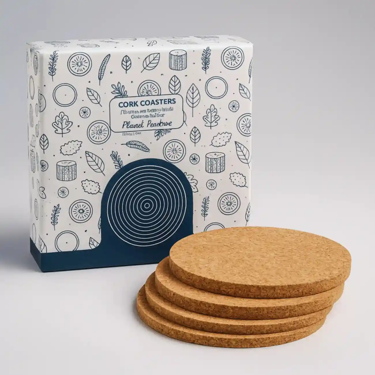 CORK COASTERS SET (4PC)