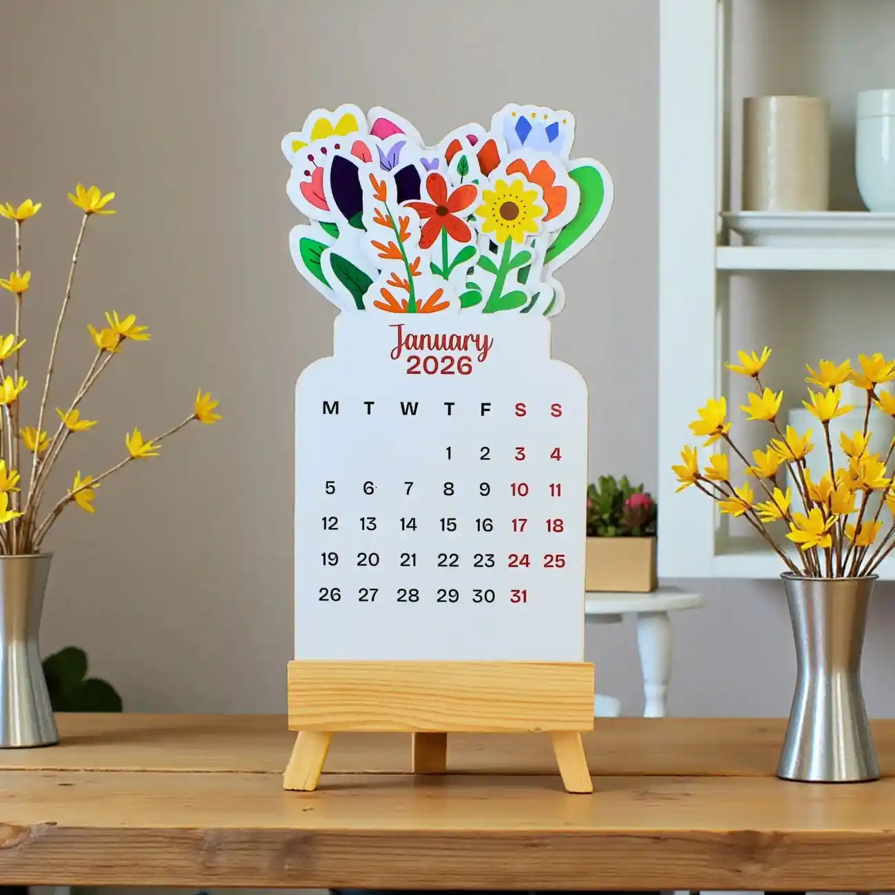 FLORAL BOUQUET CALENDAR (WOOD)