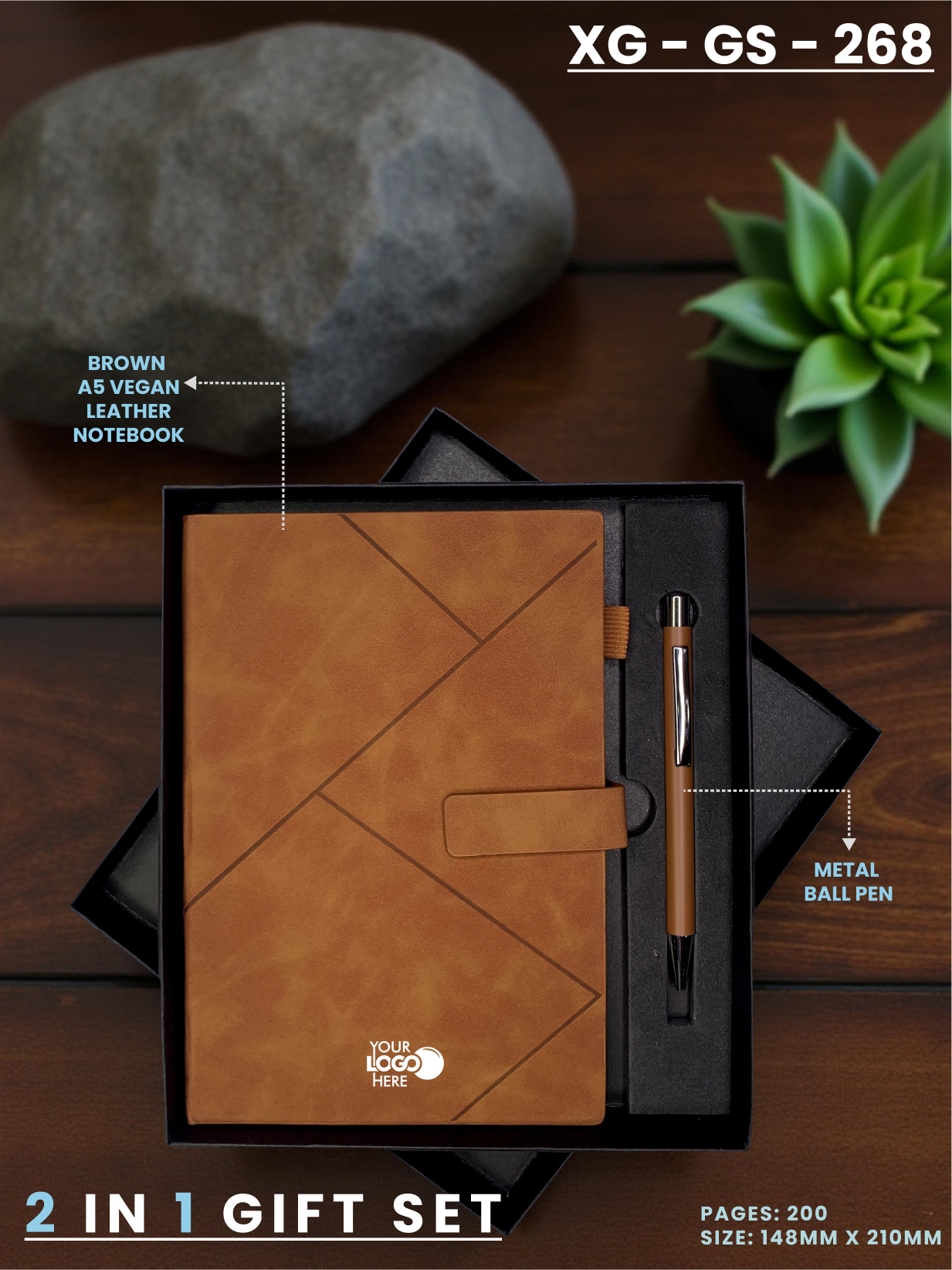 2 in 1 Gift Set (Diary & Pen) : XG – GS – 268