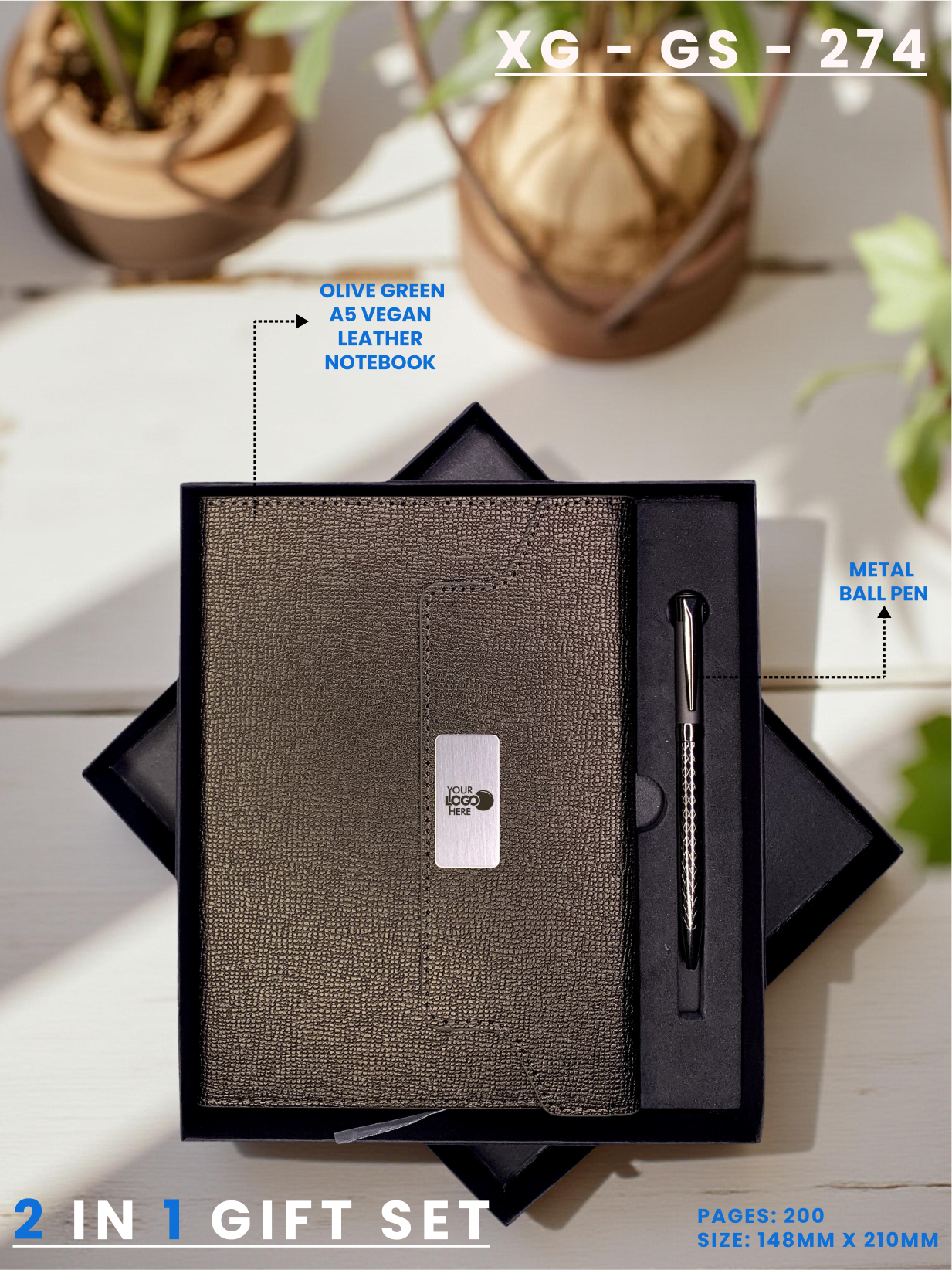 2 in 1 Gift Set (Diary & Pen) : XG – GS – 274