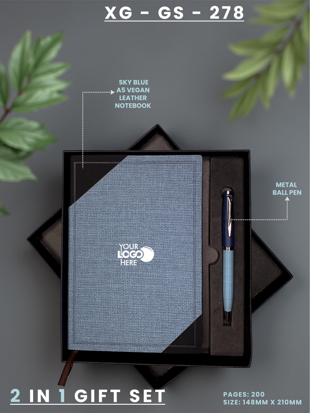 2 in 1 Gift Set (Diary & Pen) : XG – GS – 278