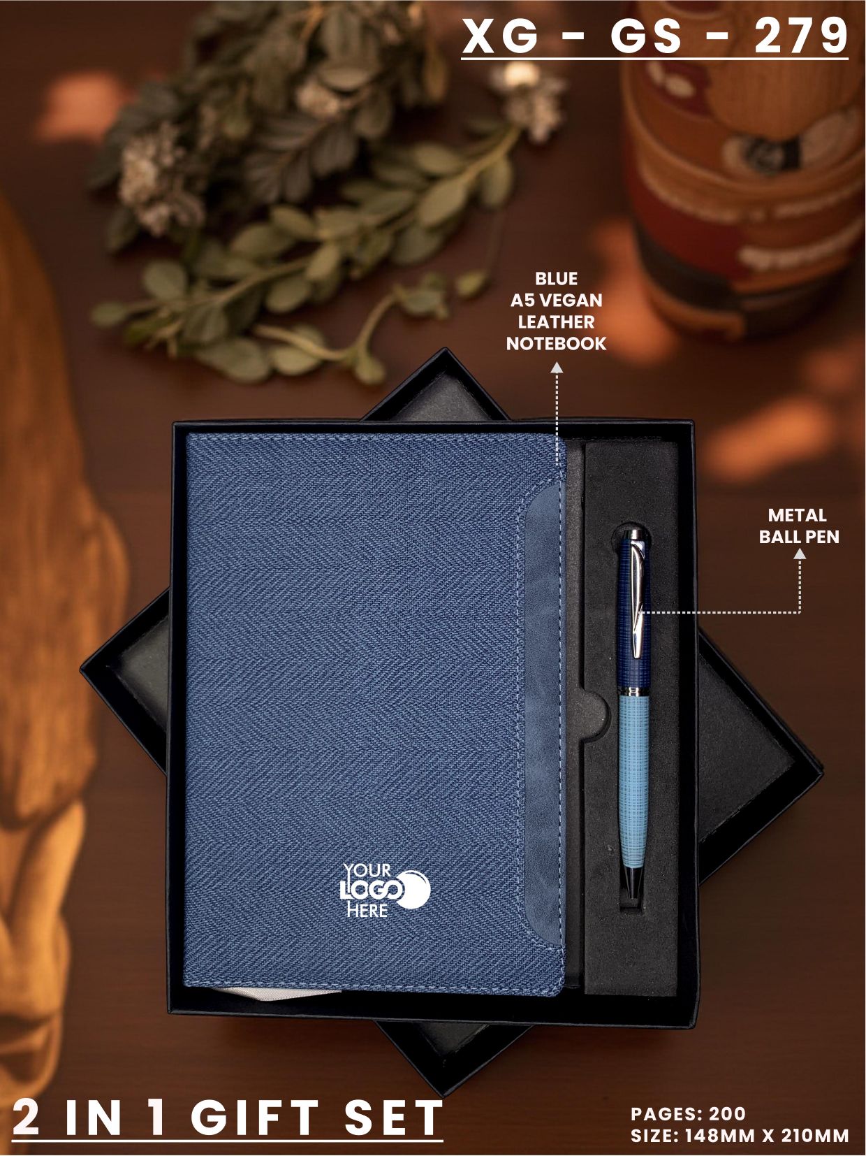 2 in 1 Gift Set (Diary & Pen) : XG – GS – 279