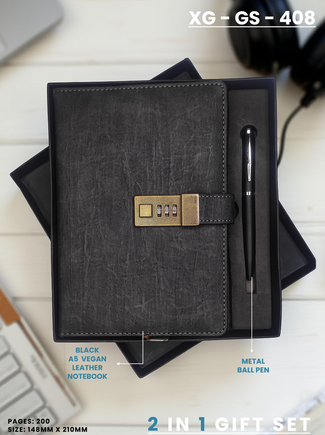 2 in 1 Gift Set (Diary & Pen) : XG – GS – 408