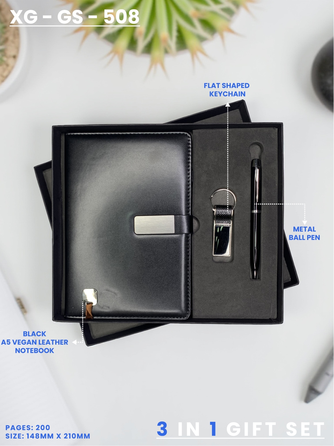 3 in 1 Gift Set (KEYCHAIN, DIARY, PEN) : XG – GS – 508