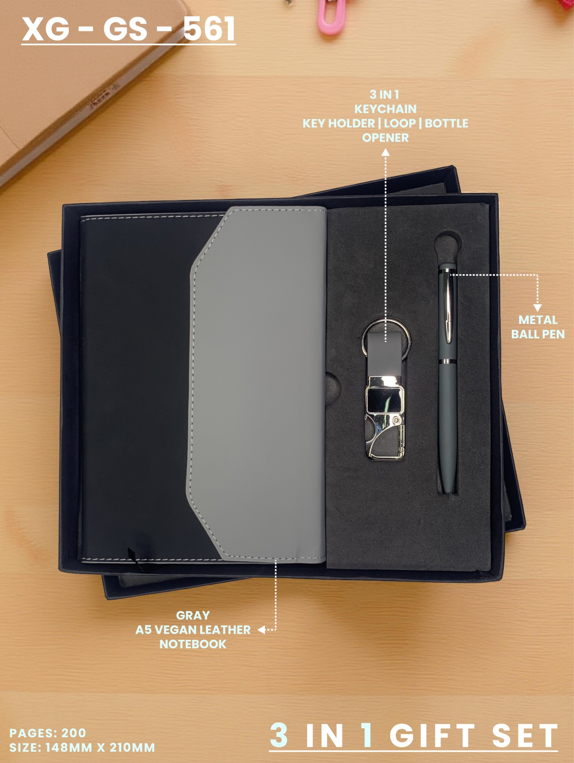 3 in 1 Gift Set (KEYCHAIN, DIARY, PEN) : XG – GS – 561