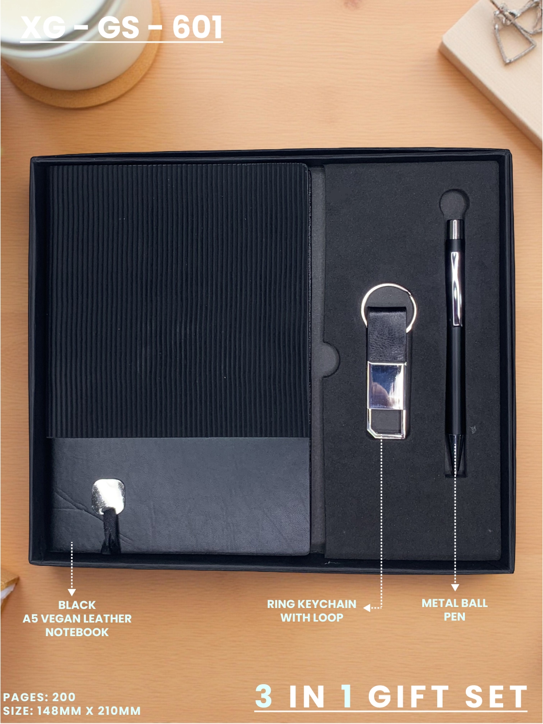 3 in 1 Gift Set (KEYCHAIN, DIARY, PEN) : XG – GS – 601